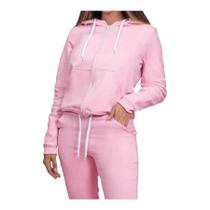 Conjunto inverno Moletom Flanelado com ziper e Capuz Feminino