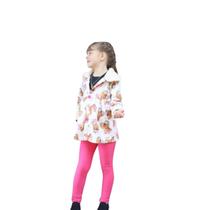 Conjunto Inverno Moletom Infantil de Frio Feminino Gola Pelo