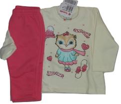 Conjunto inverno rosa brandili coruja tam P