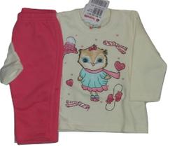 Conjunto inverno rosa brandili coruja tam P