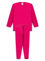 Conjunto Inverno Térmico Menina Pink Blusa e Calça