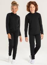 Conjunto Inverno Unissex Preto Blusa e Calça em Tecido Térmico