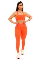 Conjunto isabella top + calça laranja liz empina