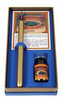 Conjunto J. Herbin Cabo Pena E Tinta Azul Para Caligrafia