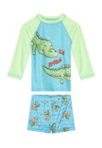 Conjunto Jacaré Malha UV Infantil Menino Brandili