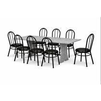 Conjunto Jaddi Mesa Florença 1,90X90 8 Lugares Turmalina Luxo Preta Conjunto Jaddi Mesa Florença 1,90X90 8 Lugares Turmalina Luxo Preta