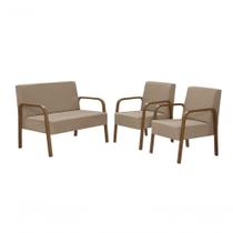 Conjunto Jade 2 Poltronas De 1 Lugar E 1 Poltrona De 2 Lugares Braço Madeira Dsalla Suede Conjunto Jade 2 Poltronas De 1 Lugar E 1 Poltrona De 2 Lugares Braço Madeira Dsalla Suede
