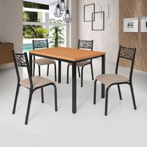 Conjunto Jade Flex 110cm Tampo Laminado com 4 Cadeiras