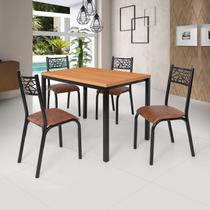 Conjunto Jade Flex 110cm Tampo Laminado com 4 Cadeiras