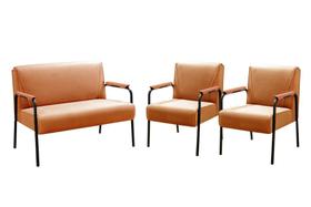 Conjunto Jade Poltronas Decorativa Braço Metal Moderna Sala, Recepção, Escritório
