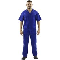 Conjunto Jaleco e Calça Profissional Mecânico Metalúrgico - Azul