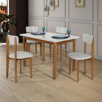 Conjunto Jantar 120cm MDF Pinus Estofado Moderno
