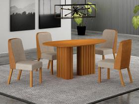Conjunto jantar 4 cadeiras maciça 1,35x90 Iza - Arbo Design