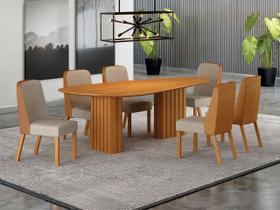 Conjunto jantar 6 cadeiras maciça 2x1 Iza - Arbo Design