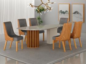 Conjunto jantar 6 cadeiras maciça 2x1 Pilar VDc- Arbo Design