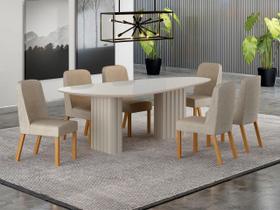 Conjunto jantar 6 cadeiras maciça 2x1 vdo Iza - Arbo Design