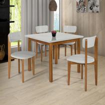 Conjunto Jantar Moderno 90cm MDF Pinus Estofado Elegante