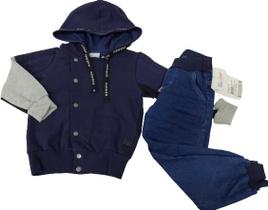 Conjunto Jaqueta + Calça Jeans Menino Inverno Paraiso 13176 Conjunto Jaqueta + Calça Jeans Menino Inverno Paraiso 13176