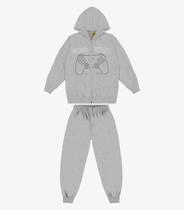 Conjunto Jaqueta Capuz e Calça Moletom Rovi Kids Cinza