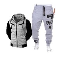 Conjunto Jaqueta Casaco Com Zíper E Calça Moletom New York