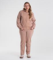 Conjunto Jaqueta com Calça Moletom Secret Glam Marrom