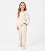 Conjunto Jaqueta Com Capuz Calça Plush Trick Nick Bege