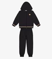 Conjunto Jaqueta Com Capuz Calça Plush Trick Nick Preto