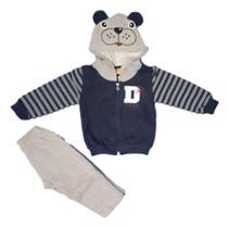 Conjunto jaqueta com capuz e calça