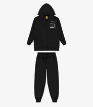 Conjunto Jaqueta Com Capuz E Calça Rovi Kids Preto