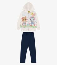 Conjunto Jaqueta com Capuz e Legging Rovi Kids Bege