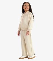 Conjunto Jaqueta com Wide Leg Moletom Rovi Kids Bege