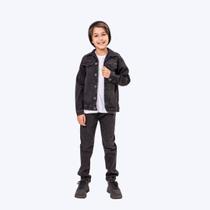 Conjunto Jaqueta E Calça Jeans Escuro Infantil Menino Vigat 3005 Preto