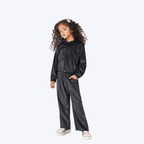 Conjunto Jaqueta e Calça Wide Leg Brilho Preto Infantil Menina Mundo Cinti 12376 Conjunto Jaqueta e Calça Wide Leg Brilho Preto Infantil Menina Mundo Cinti 12376