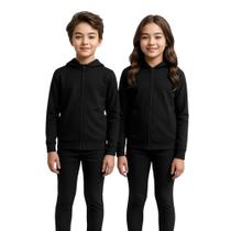 Conjunto Jaqueta Segunda Pele Com Capuz Infantil Calça Com Bolso Conjunto Jaqueta Segunda Pele Com Capuz Infantil Calça Com Bolso