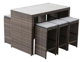 Conjunto Jardim 7 Pecas Rattan - Mesa E 6 Bancos - Importado Conjunto Jardim 7 Pecas Rattan - Mesa E 6 Bancos - Importado