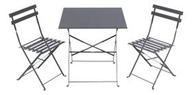 Conjunto Jardim Varanda 3 Pecas Cinza Aco - Bristol