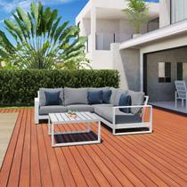 Conjunto Jardim Varanda 4 Pecas Branco Aluminio - Nice