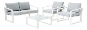 Conjunto Jardim Varanda 4 Pecas Cinza Aluminio - Capri