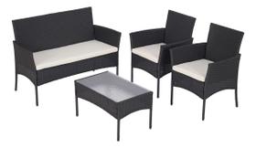 Conjunto Jardim Varanda 4 Pecas Marrom Rattan - Milao
