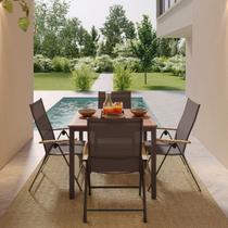 Conjunto Jardim Varanda 5 Pecas Preto Aluminio - Doha