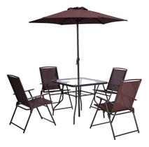 Conjunto Jardim Varanda 6 Pecas Marrom Aco - Menorca Conjunto Jardim Varanda 6 Pecas Marrom Aco - Menorca