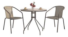 Conjunto Jardim Varanda Aco Rattan Cinza 2 Pessoas - Rattan