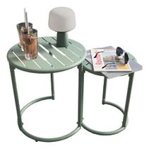 Conjunto Jardim Varanda Aco Verde 2 Mesas De Apoio - Ibiza