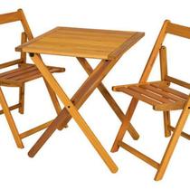 Conjunto Jardim Varanda Madeira Dobrável 2 Pessoas - Rattan Conjunto Jardim Varanda Madeira Dobrável 2 Pessoas - Rattan