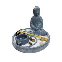 Conjunto Jardim Zen em Concreto Buddha Cinza 15,5x13cm Lyor Conjunto Jardim Zen em Concreto Buddha Cinza 15,5x13cm Lyor