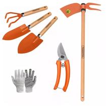 Conjunto Jardinagem Tesoura de Poda Sacho e Pazinhas