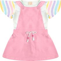 CONJUNTO JARDINEIRA 6-8 COM CADARCO E BLUSA ARCO IRIS - Hrradinhos CONJUNTO JARDINEIRA 6-8 COM CADARCO E BLUSA ARCO IRIS - Hrradinhos