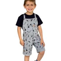 Conjunto Jardineira Curto Verão Masculino Infantil