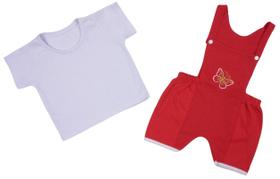 Conjunto Jardineira e Camiseta Bebê Recém-nascido Menina - Eve Baby