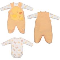 Conjunto Jardineira Manga Longa Com Body Laranja Bebê Yula Conjunto Jardineira Manga Longa Com Body Laranja Bebê Yula